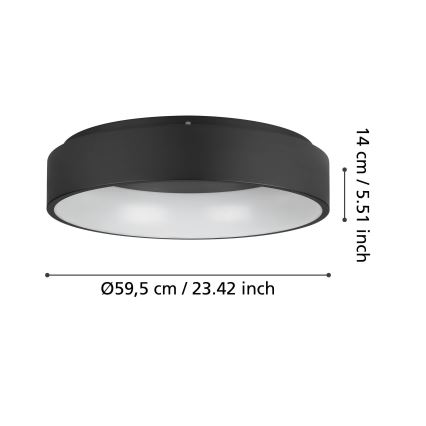 Eglo - LED Prigušiva stropna svjetiljka LED/35,2W/230V 3000K crna