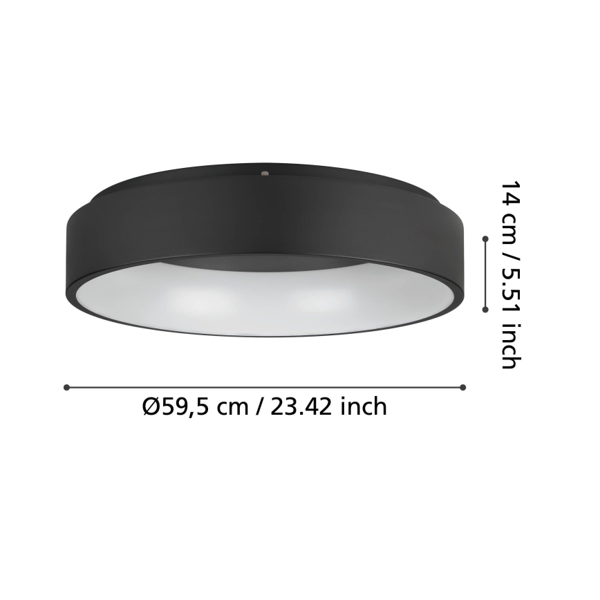 Eglo - LED Prigušiva stropna svjetiljka LED/35,2W/230V 3000K crna