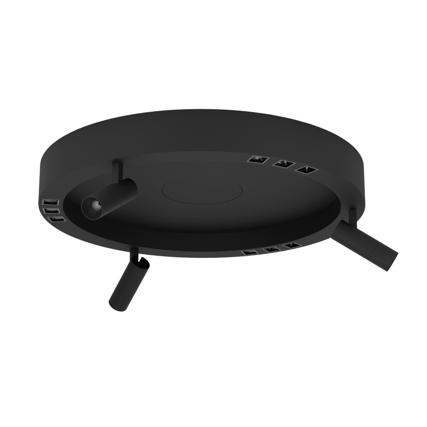 Eglo - LED Prigušiva stropna svjetiljka 3xLED/8W/230V + 3xLED/8,5W 3000K crna + daljinski upravljač