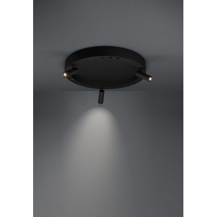 Eglo - LED Prigušiva stropna svjetiljka 3xLED/8W/230V + 3xLED/8,5W 3000K crna + daljinski upravljač