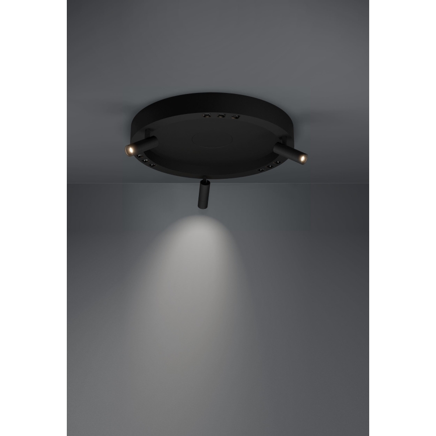 Eglo - LED Prigušiva stropna svjetiljka 3xLED/8W/230V + 3xLED/8,5W 3000K crna + daljinski upravljač