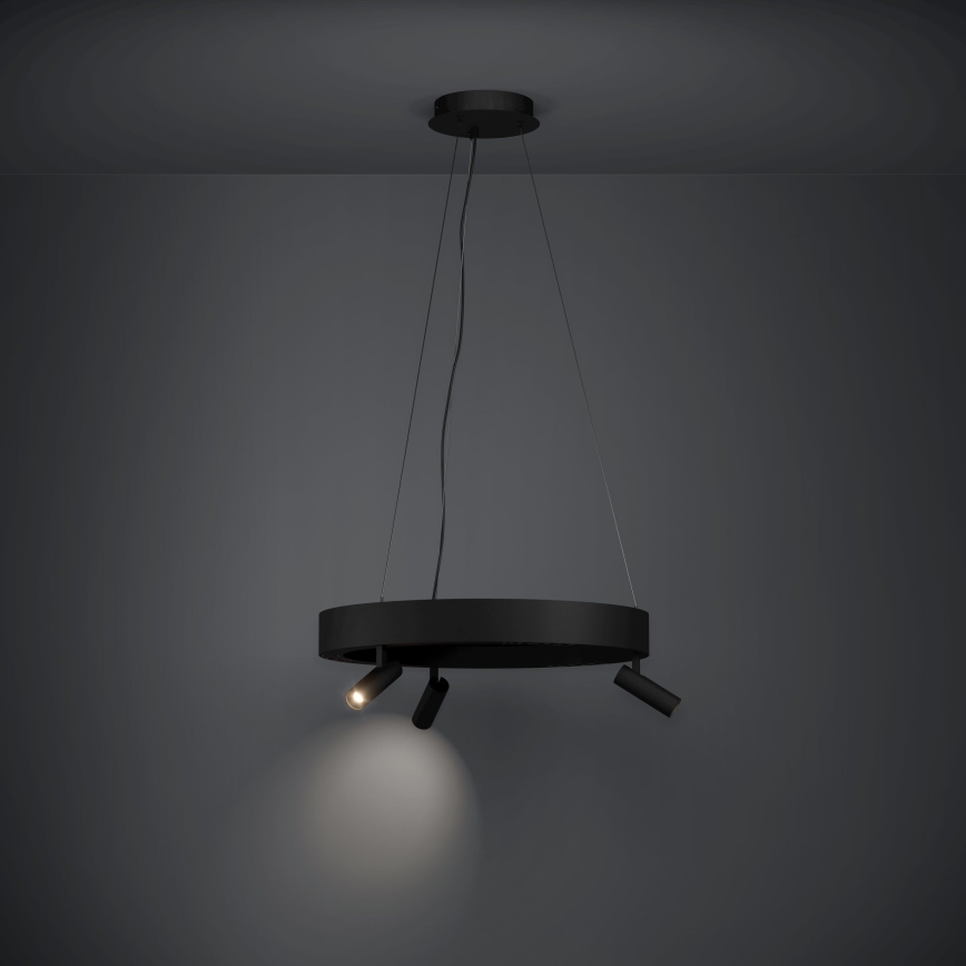 Eglo - LED Prigušivi luster na sajli 3xLED/8W/230V + 3xLED/8,5W 3000K crna + daljinski upravljač