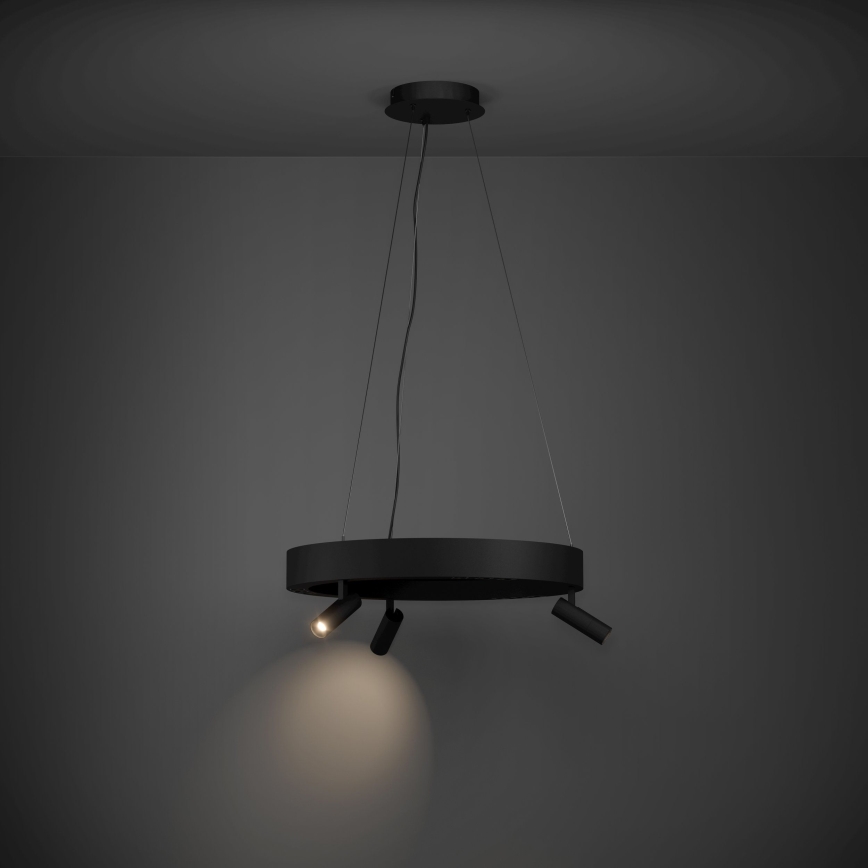 Eglo - LED Prigušivi luster na sajli 3xLED/8W/230V + 3xLED/8,5W 3000K crna + daljinski upravljač