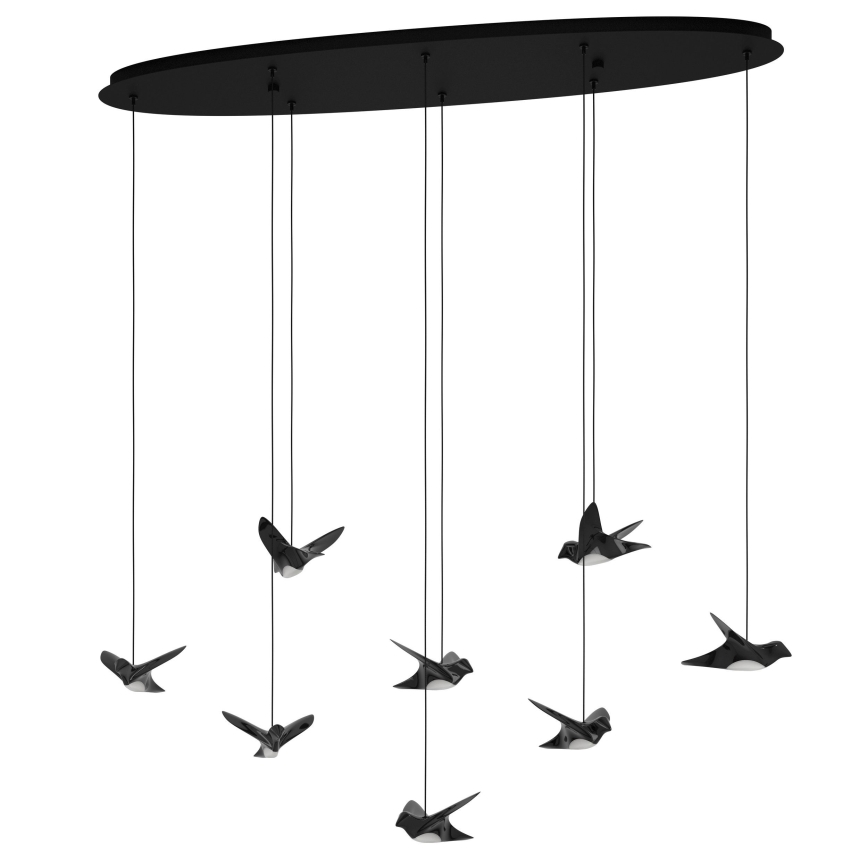 Eglo - LED Prigušivi luster na sajli 8xLED/4,2W/230V 3000K crna