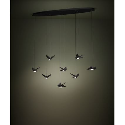 Eglo - LED Prigušivi luster na sajli 8xLED/4,2W/230V 3000K crna