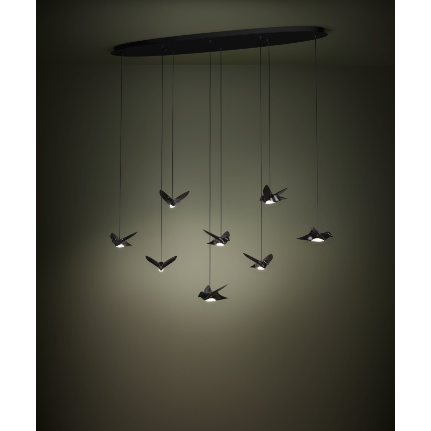 Eglo - LED Prigušivi luster na sajli 8xLED/4,2W/230V 3000K crna