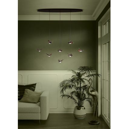 Eglo - LED Prigušivi luster na sajli 8xLED/4,2W/230V 3000K crna