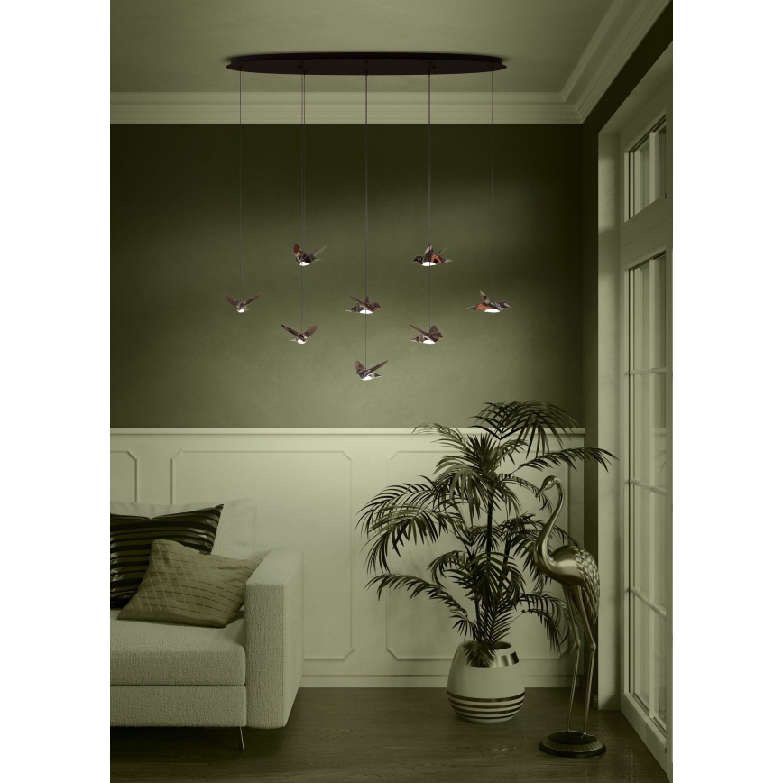 Eglo - LED Prigušivi luster na sajli 8xLED/4,2W/230V 3000K crna