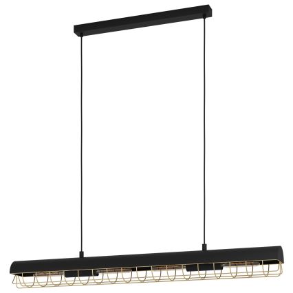 Eglo - Luster na sajli 4xE27/40W/230V crna/zlatna