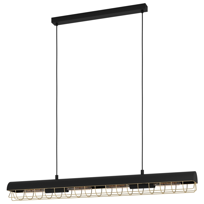 Eglo - Luster na sajli 4xE27/40W/230V crna/zlatna