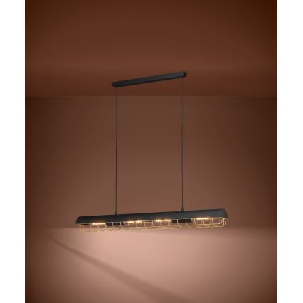 Eglo - Luster na sajli 4xE27/40W/230V crna/zlatna