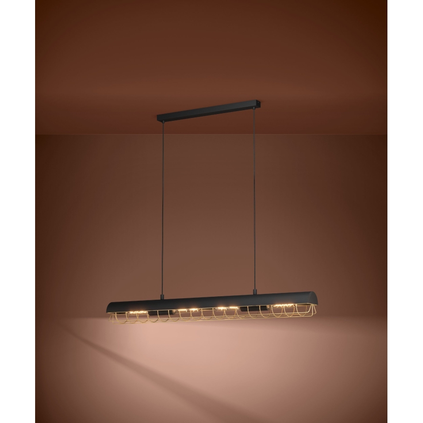Eglo - Luster na sajli 4xE27/40W/230V crna/zlatna