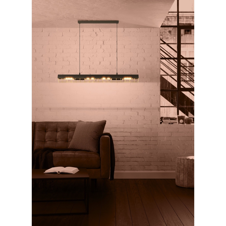 Eglo - Luster na sajli 4xE27/40W/230V crna/zlatna