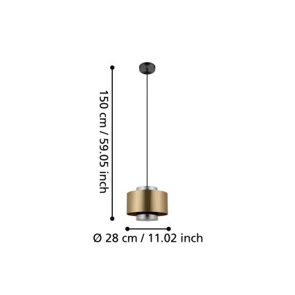 Eglo - Luster na sajli 1xE27/40W/230V zlatna