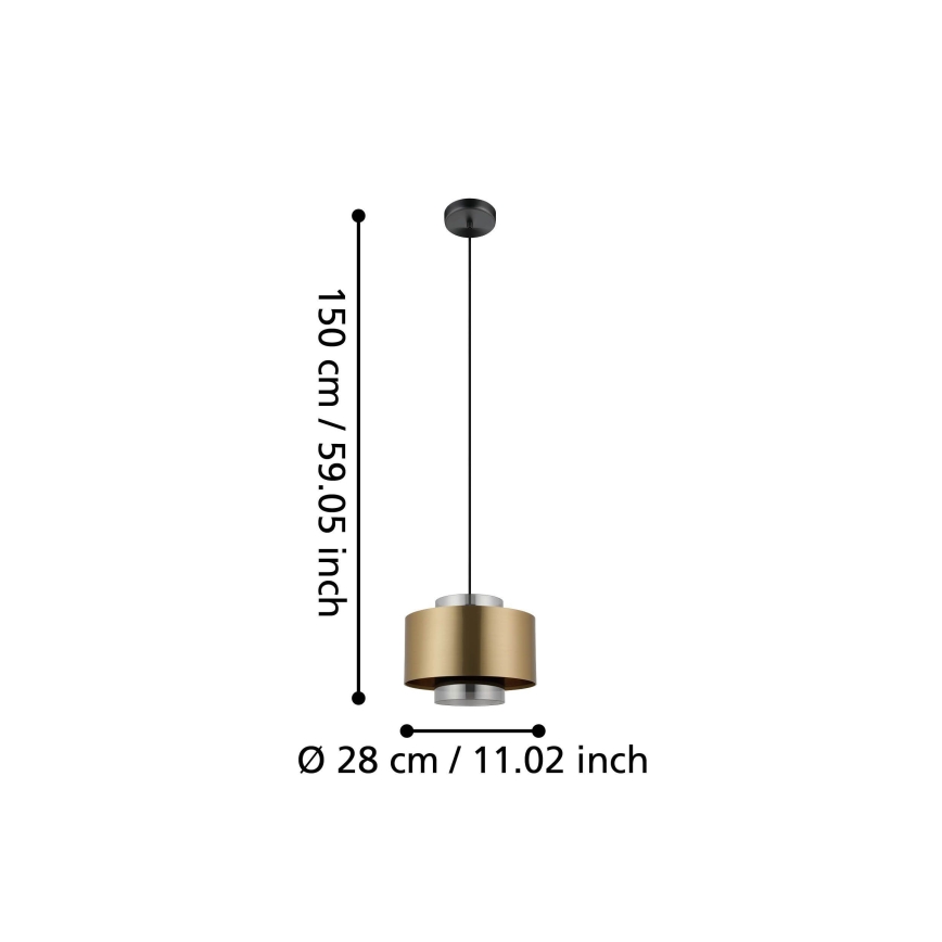 Eglo - Luster na sajli 1xE27/40W/230V zlatna