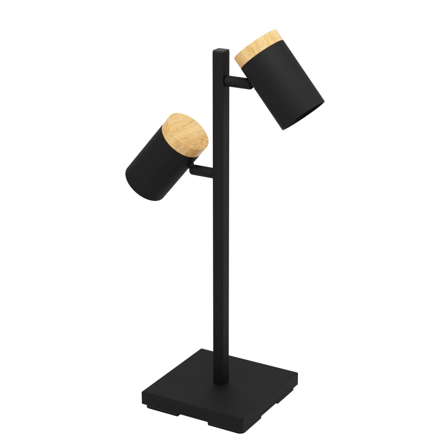 Eglo - LED Stolna lampa 2xGU10/4,5W/230V 3000K crna/smeđa