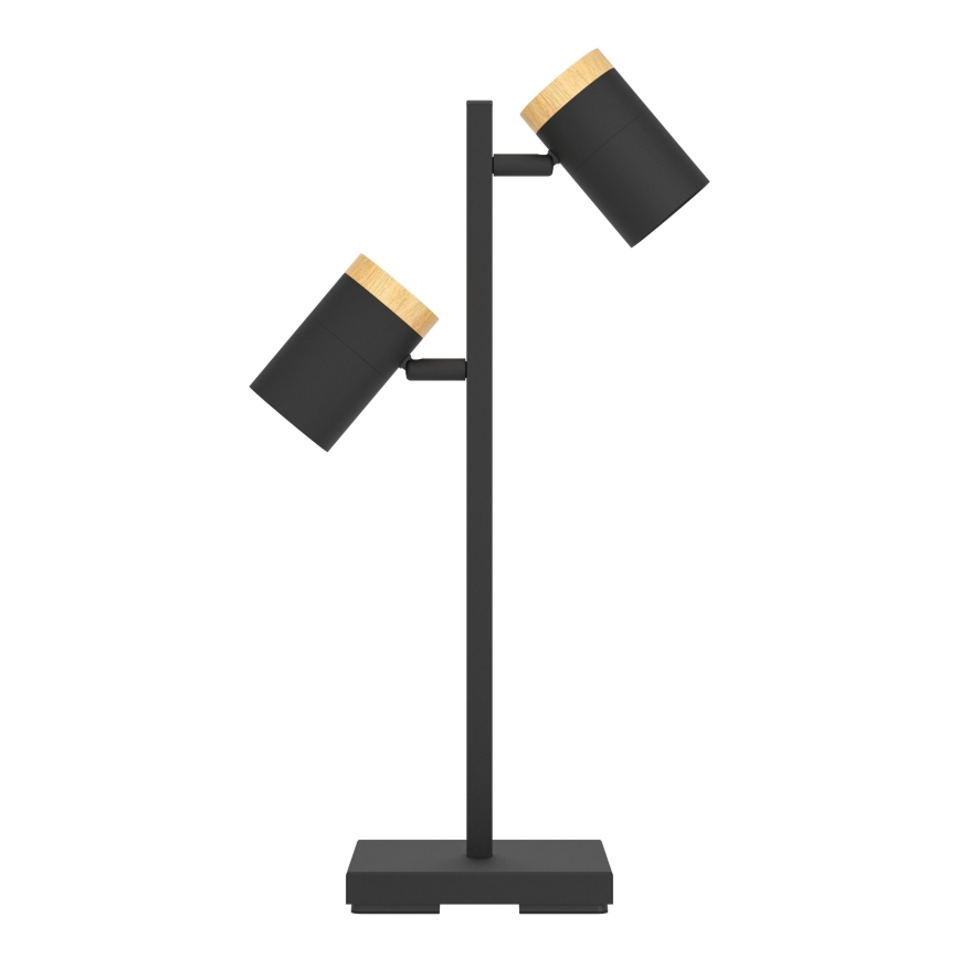 Eglo - LED Stolna lampa 2xGU10/4,5W/230V 3000K crna/smeđa