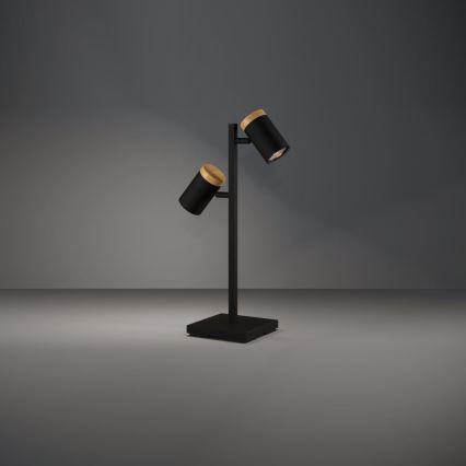 Eglo - LED Stolna lampa 2xGU10/4,5W/230V 3000K crna/smeđa