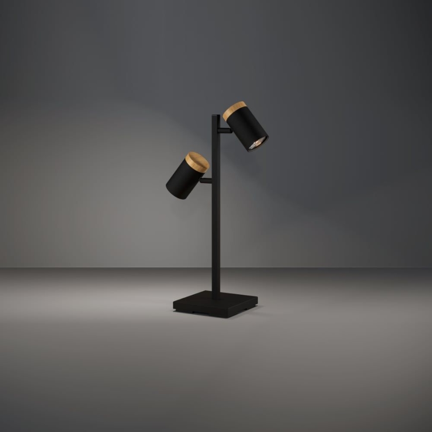 Eglo - LED Stolna lampa 2xGU10/4,5W/230V 3000K crna/smeđa