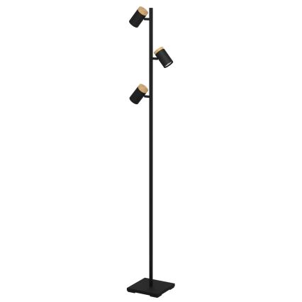 Eglo - LED Podna lampa 3xGU10/4,5W/230V 3000K crna/smeđa