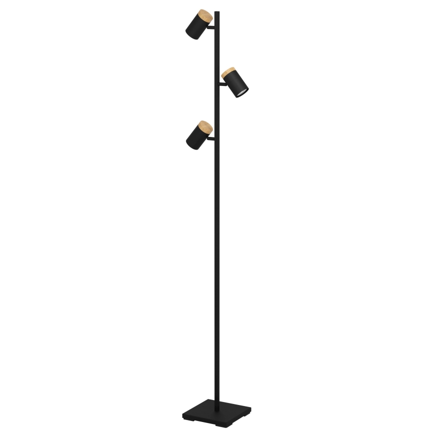 Eglo - LED Podna lampa 3xGU10/4,5W/230V 3000K crna/smeđa