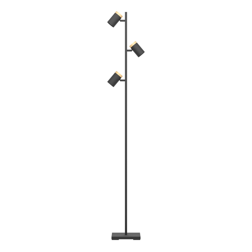 Eglo - LED Podna lampa 3xGU10/4,5W/230V 3000K crna/smeđa