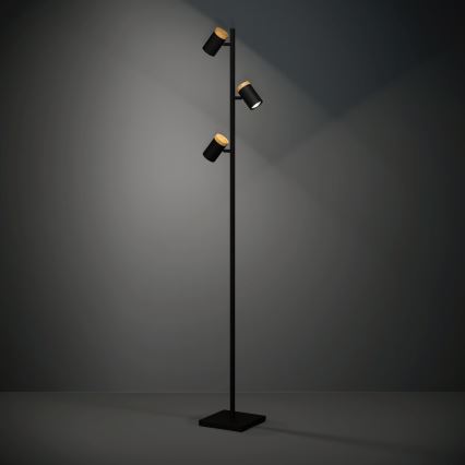 Eglo - LED Podna lampa 3xGU10/4,5W/230V 3000K crna/smeđa