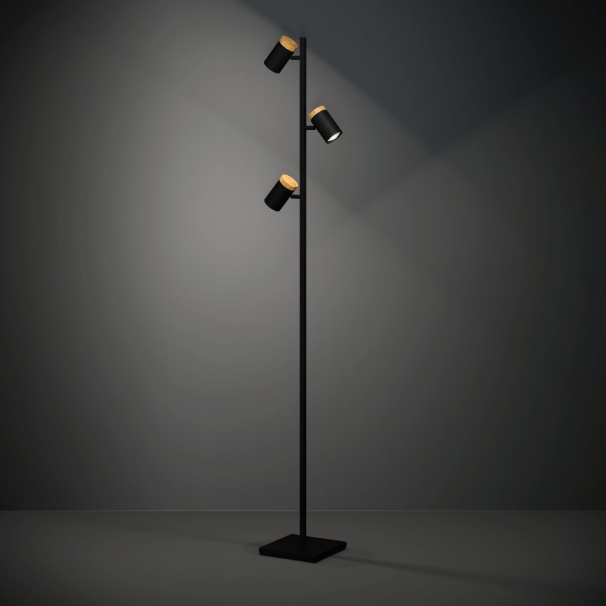 Eglo - LED Podna lampa 3xGU10/4,5W/230V 3000K crna/smeđa