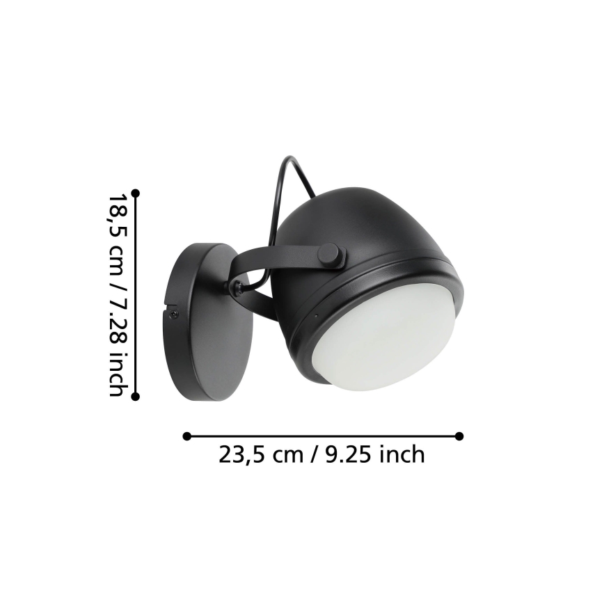 Eglo - Zidna svjetiljka 1xE27/28W/230V crna