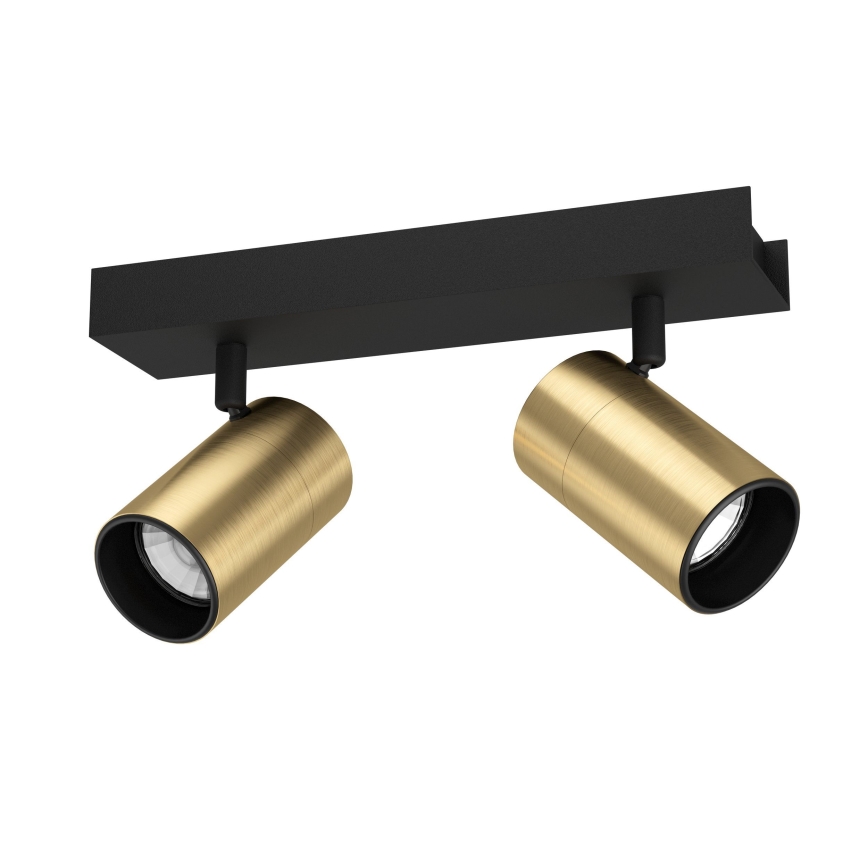 Eglo - LED Reflektorska svjetiljka 2xGU10/4,5W/230V 3000K crna/zlatna