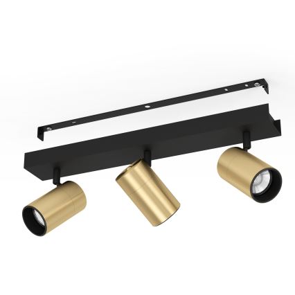 Eglo - LED Reflektorska svjetiljka 3xGU10/4,5W/230V 3000K crna/zlatna