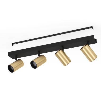 Eglo - LED Reflektorska svjetiljka 4xGU10/4,5W/230V 3000K crna/zlatna
