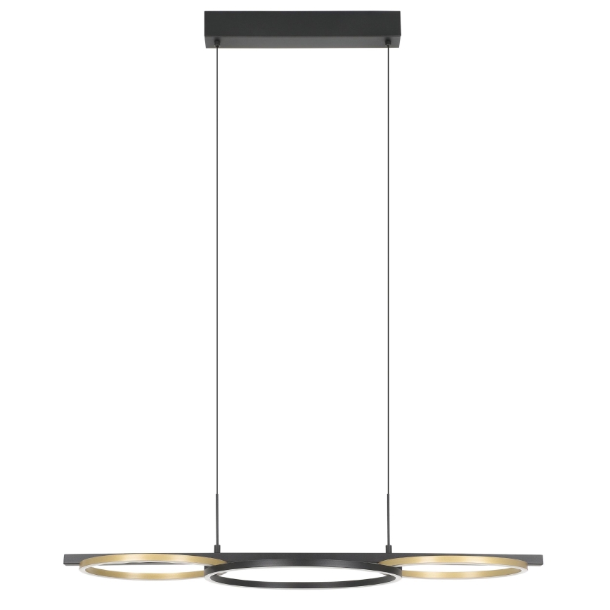 Eglo - LED Prigušivi luster na sajli 2xLED/12,5W/230V + LED/15,5W 3000K crna