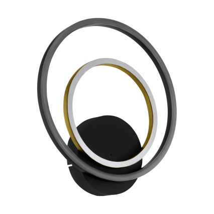 Eglo - LED Zidna svjetiljka LED/12W/230V 3000K + 4xLED/2,1W 3000K crna