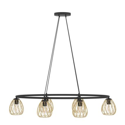 Eglo - Luster na sajli 6xE27/40W/230V crna/zlatna