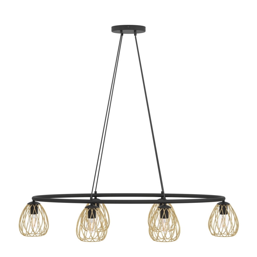 Eglo - Luster na sajli 6xE27/40W/230V crna/zlatna