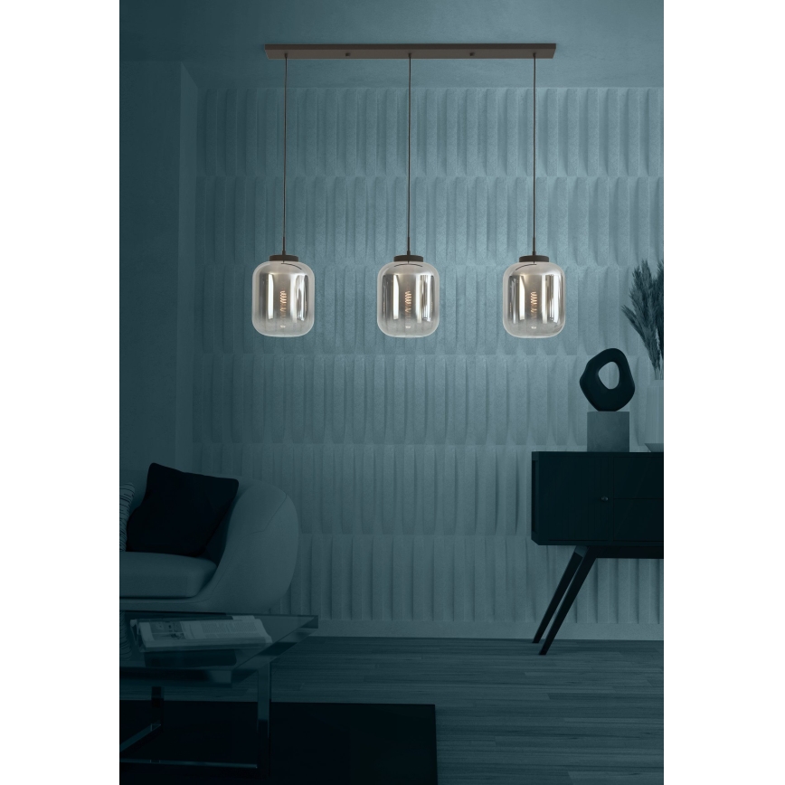 Eglo - Luster na sajli 3xE27/40W/230V dimna