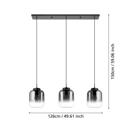 Eglo - Luster na sajli 3xE27/40W/230V dimna