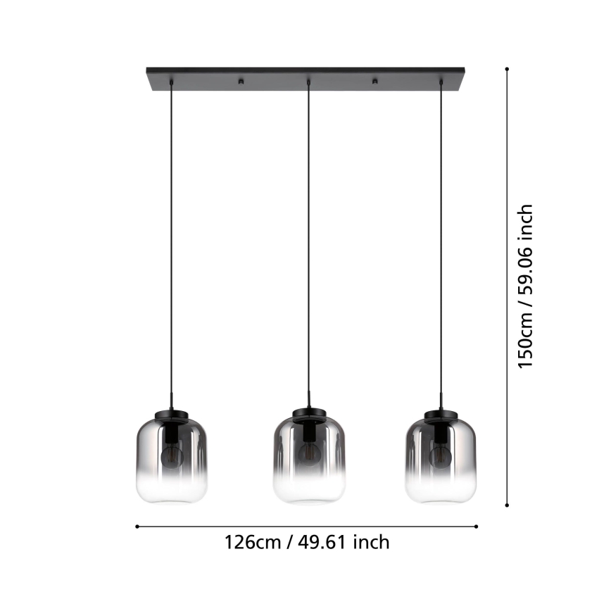 Eglo - Luster na sajli 3xE27/40W/230V dimna