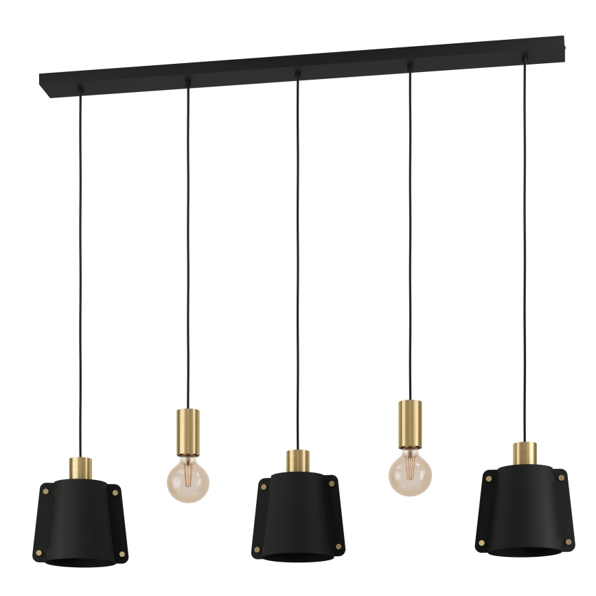 Eglo - Luster na sajli 5xE27/40W/230V crna/zlatna