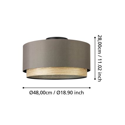 Eglo - Stropna svjetiljka 1xE27/40W/230V smeđa