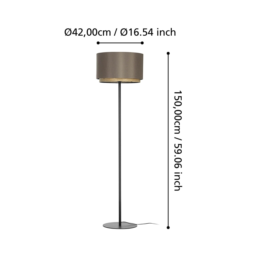 Eglo - Podna lampa 1xE27/40W/230V smeđa