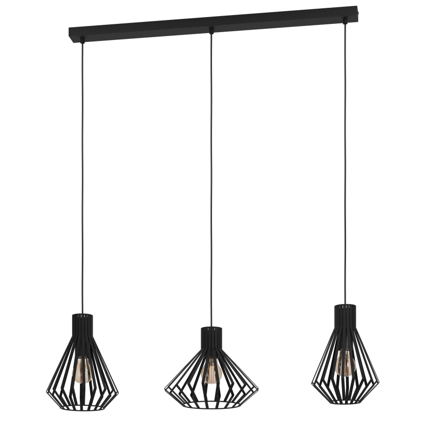 Eglo - Luster na sajli 3xE27/40W/230V crna