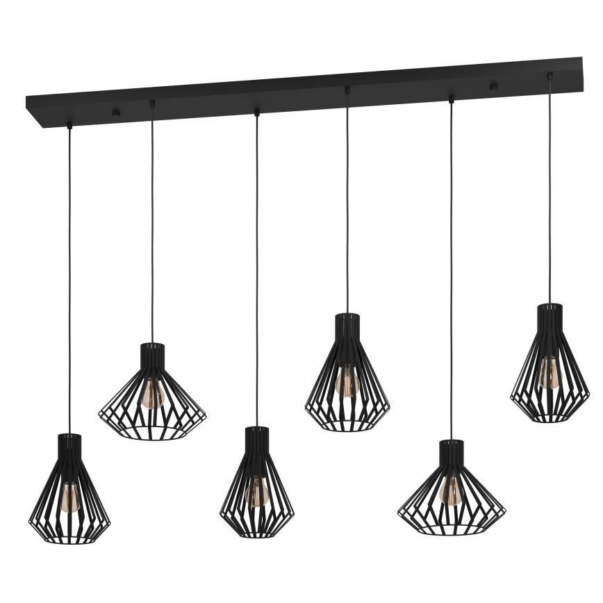 Eglo - Luster na sajli 6xE27/40W/230V crna
