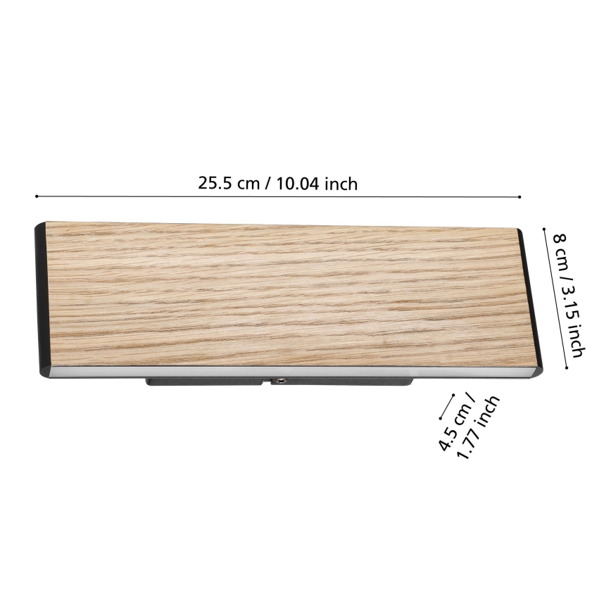 Eglo - LED Zidna svjetiljka 2xLED/4,2W/230V 3000K hrast