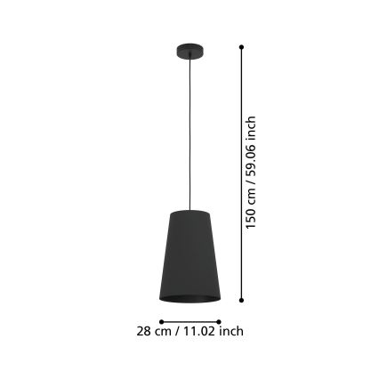 Eglo - Luster na sajli 1xE27/40W/230V crna