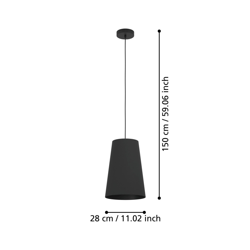 Eglo - Luster na sajli 1xE27/40W/230V crna