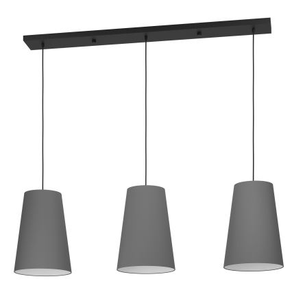 Eglo - Luster na sajli 3xE27/40W/230V siva