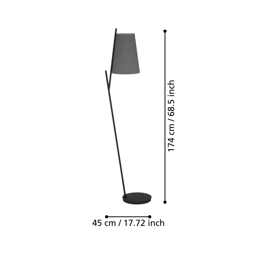 Eglo - Podna lampa 1xE27/40W/230V siva