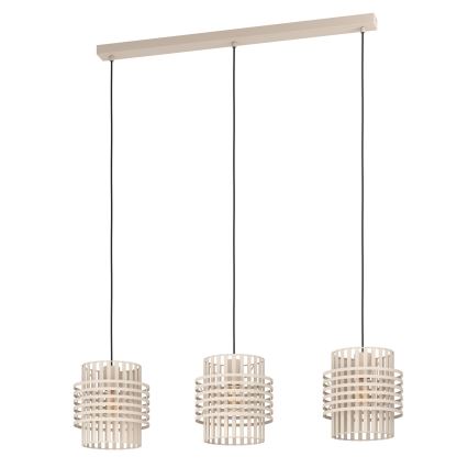 Eglo - Luster na sajli 3xE27/40W/230V krem